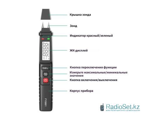 Влагомер для древесины и строительных материалов MASTFUYI FY8861